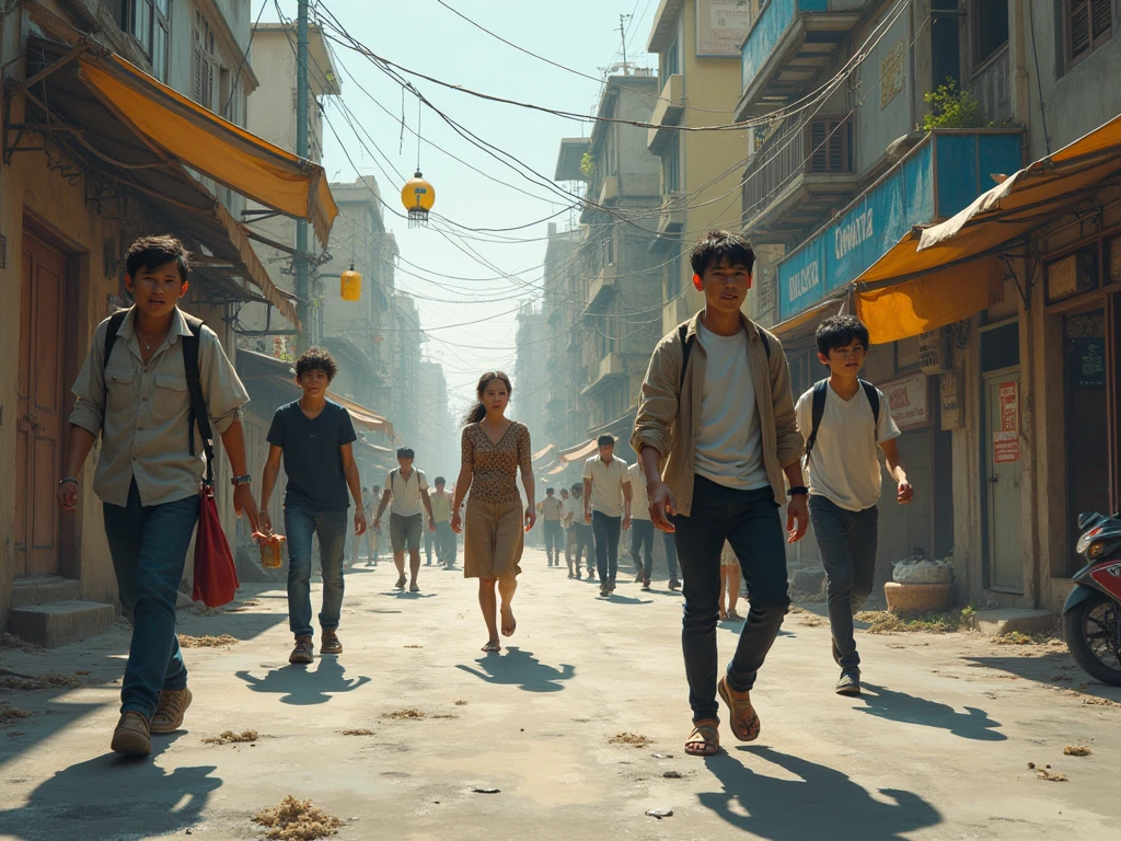 Stilisierte Balance zwischen Alltag und Bewegung